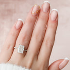 4.50 СT Radiant Moissanite Pave Setting Engagement Ring