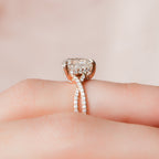 1.0 CT Pear Cut Split Shank Moissanite Engagement Ring