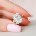 5.50 CT Radiant Moissanite Halo Split Shank Style Engagement Ring