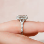 5.50 CT Radiant Moissanite Halo Split Shank Style Engagement Ring