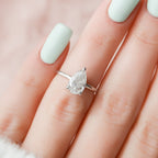 1.50CT Pear Cut Moissanite Hidden Halo Engagement Ring
