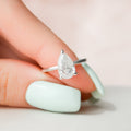 1.50CT Pear Cut Moissanite Hidden Halo Engagement Ring
