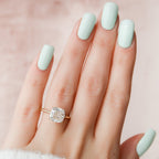 3.50 CT Cushion Moissanite Hidden Halo Engagement Ring