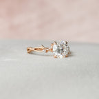 1.50 CT Round Cut Moissanite Nature Inspired Engagement Ring
