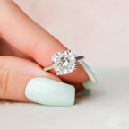 4.0 CT Cushion Moissanite Hidden Halo Setting Engagement Ring