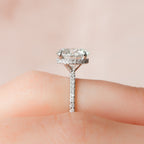 2.50 CT Round Moissanite Hidden Halo Pave Setting Engagement Ring