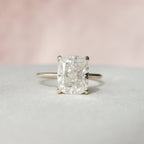 4.50 CT Elongated Cushion Moissanite Hidden Halo Engagement Ring