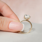 4.50 CT Elongated Cushion Moissanite Hidden Halo Engagement Ring