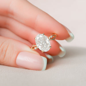4.0 CT Oval Cut Moissanite Nature Inspired Engagement Ring