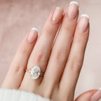 4.0 CT Oval Cut Moissanite Nature Inspired Engagement Ring