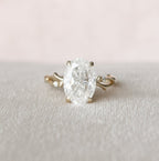 4.0 CT Oval Cut Moissanite Nature Inspired Engagement Ring