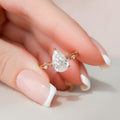 1.50 CT Pear Moissanite Nature Inspired Engagement Ring