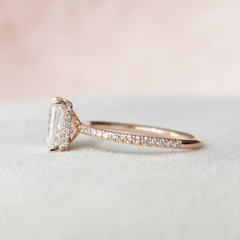 2.0 CT Radiant Moissanite Pave Engagement Ring