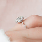 3.0 CT Oval Moissanite Dainty Style Engagement Ring
