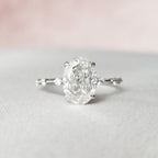 3.0 CT Oval Moissanite Dainty Style Engagement Ring