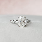 2.0 CT Oval Shape Moissanite Cluster Engagement Ring