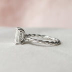 2.50 CT Radiant Moissanite Hidden Halo Twisted Engagement Ring