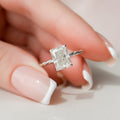 2.50 CT Radiant Moissanite Hidden Halo Twisted Engagement Ring