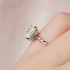 2.50 CT Radiant Moissanite Hidden Halo Twisted Engagement Ring