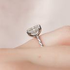 2.50 CT Radiant Moissanite Hidden Halo Twisted Engagement Ring