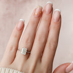 2.50 CT Radiant Moissanite Hidden Halo Twisted Engagement Ring