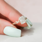 2.0 CT Radiant Cut Moissanite Nature Inspired Engagement  Ring