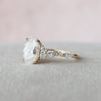 2.0 CT Oval Cut Moissanite Cluster Engagement Ring