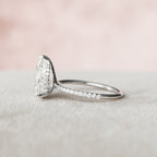 2.50 CT Pear Moissanite Pave Setting Engagement Ring