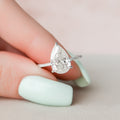 2.50 CT Pear Moissanite Pave Setting Engagement Ring