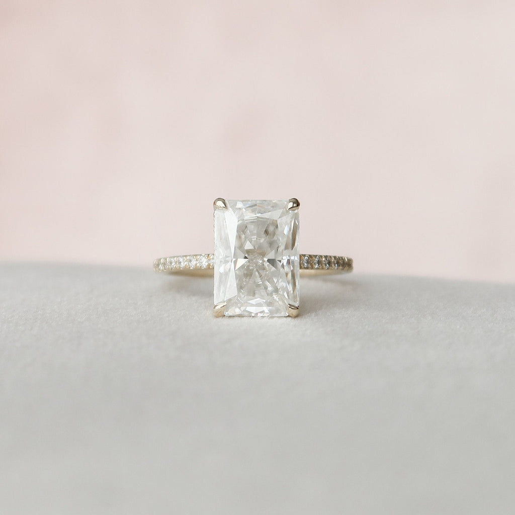 3.50 CT Radiant Cut Pave Moissanite Engagement Ring