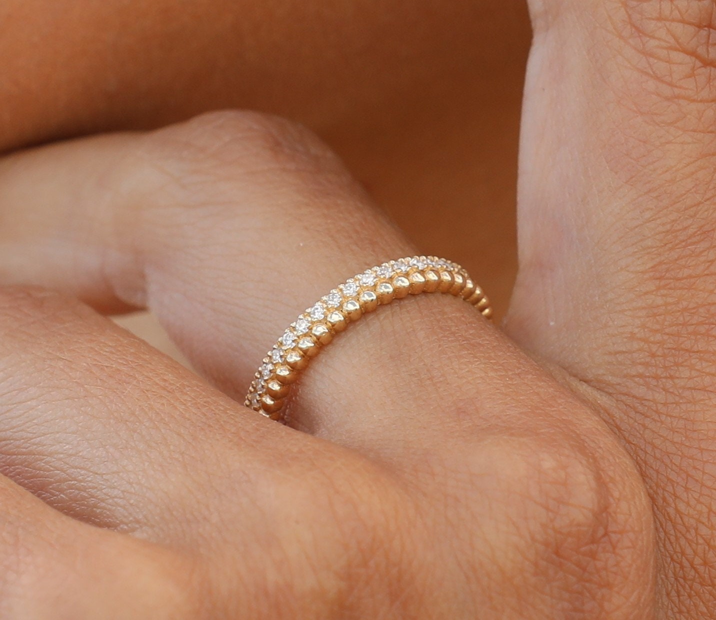 0.33 TCW Round Cut design Moissanite Wedding Band