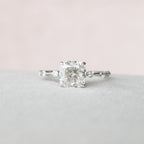 2.0 CT Cushion Moissanite Pave Style Engagement Ring