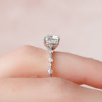 2.0 CT Cushion Moissanite Pave Style Engagement Ring
