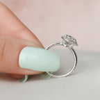2.50 CT Oval Moissanite Halo Setting Engagement Ring