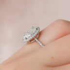 2.50 CT Oval Moissanite Halo Setting Engagement Ring
