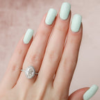 2.50 CT Oval Moissanite Halo Setting Engagement Ring