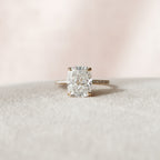 4.50 CT Elongated Cushion Cut Moissanite Pave Engagement Ring