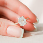 4.50 CT Elongated Cushion Cut Moissanite Pave Engagement Ring