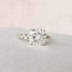 4.0 CT Cushion Moissanite Cluster Setting Engagement Ring