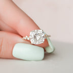 4.0 CT Cushion Moissanite Cluster Setting Engagement Ring
