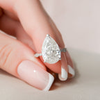 4.50 CT Pear Moissanite Pave Engagement Ring