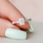 1.0 CT Radiant Cut Moissanite Vintage Engagement Ring