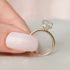 3.50 CT Oval Moissanite Pave Setting Engagement Ring