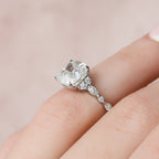 3.50 CT Cushion Cut Moissanite Cluster Engagement Ring