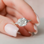 3.50 CT Cushion Cut Moissanite Cluster Engagement Ring