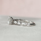 1.0 CT Round Brilliant Cut Moissanite Pave Style Engagement Ring