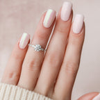 1.0 CT Round Brilliant Cut Moissanite Pave Style Engagement Ring