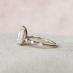 2.0 CT Pear Moissanite Hidden Halo Engagement Ring