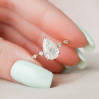 2.0 CT Pear Moissanite Hidden Halo Engagement Ring