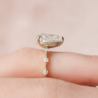 2.0 CT Pear Moissanite Hidden Halo Engagement Ring